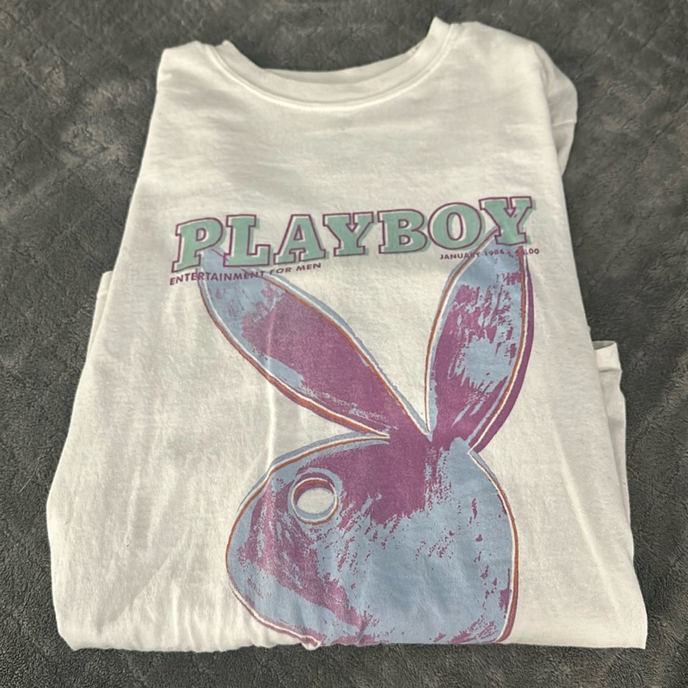 Long sleeve white playboy shirt